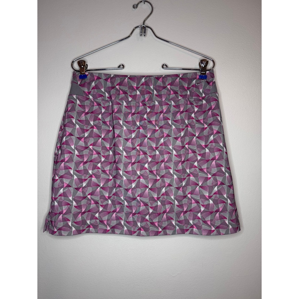 Nike Golf FitDry Skort Womens Small Pink Grey Geometric Print Athletic Skirt